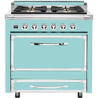 Viking - Tuscany 3.8 Cu. Ft. Freestanding Dual Fuel True Convection Range - Bywater Blue - Front_Zoom