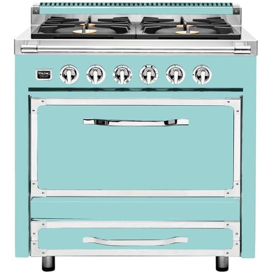 Viking – Tuscany 3.8 Cu. Ft. Freestanding Dual Fuel True Convection Range – Bywater Blue