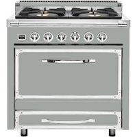 Viking - Tuscany 3.8 Cu. Ft. Freestanding Dual Fuel True Convection Range - Arctic Gray - Front_Zoom