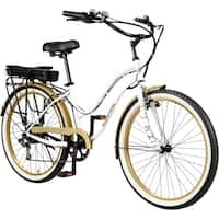 Swagtron - EB-10 26" Electric Bike w/ 26-mile Max Operating Range & 16.5 mph Max Speed - White - Angle_Zoom