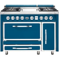 Viking - Tuscany 6.2 Cu. Ft. Freestanding Double Oven Dual Fuel True Convection Range - Alluvial Blue - Front_Zoom
