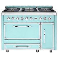 Viking - Tuscany 6.2 Cu. Ft. Freestanding Double Oven Dual Fuel True Convection Range - Bywater Blue - Front_Zoom