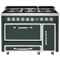 Viking - Tuscany 6.2 Cu. Ft. Freestanding Double Oven Dual Fuel True Convection Range - Black Forest Green - Front_Zoom