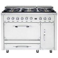 Viking - Tuscany 6.2 Cu. Ft. Freestanding Double Oven Dual Fuel True Convection Range - Frost White - Front_Zoom