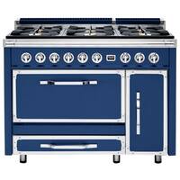 Viking - Tuscany 6.2 Cu. Ft. Freestanding Double Oven Dual Fuel True Convection Range - Slate Blue - Front_Zoom