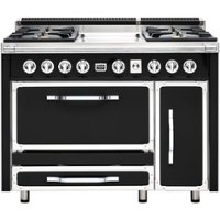 Viking - Tuscany 6.2 Cu. Ft. Freestanding Double Oven Dual Fuel True Convection Range - Cast Black - Front_Zoom
