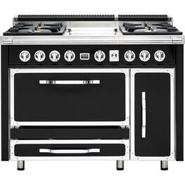 Viking - Tuscany 6.2 Cu. Ft. Freestanding Double Oven Dual Fuel True Convection Range - Cast Black