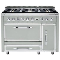 Viking - Tuscany 6.2 Cu. Ft. Freestanding Double Oven Dual Fuel True Convection Range - Artic Gray - Front_Zoom