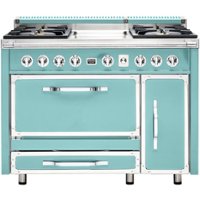 Viking - Tuscany 6.2 Cu. Ft. Freestanding Double Oven Dual Fuel True Convection Range - Bywater Blue - Front_Zoom