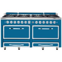 Viking - Tuscany 7.6 Cu. Ft. Freestanding Double Oven Dual Fuel True Convection Range - Alluvial Blue - Front_Zoom