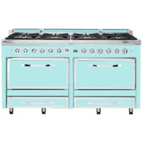 Viking - Tuscany 7.6 Cu. Ft. Freestanding Dual Fuel Convection Range - Bywater Blue - Front_Zoom