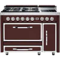 Viking - Tuscany 6.2 Cu. Ft. Freestanding Double Oven Dual Fuel True Convection Range - Kalamata Red - Front_Zoom