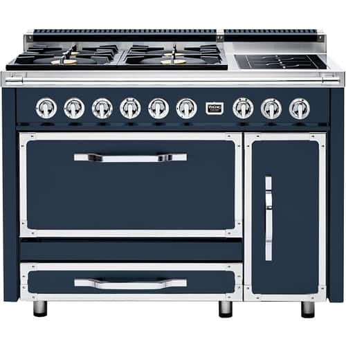 Viking - Tuscany 6.2 Cu. Ft. Freestanding Double Oven Dual Fuel True Convection Range - Slate Blue