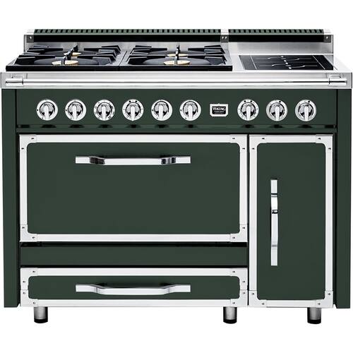 Viking - Tuscany 6.2 Cu. Ft. Freestanding Double Oven Dual Fuel True Convection Range - Blackforest Green