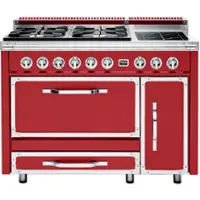 Viking - Tuscany 6.2 Cu. Ft. Freestanding Double Oven Dual Fuel True Convection Range - San Marzano Red - Front_Zoom