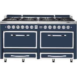 Viking - Tuscany 7.6 Cu. Ft. Freestanding Dual Fuel Convection Range - Slate Blue