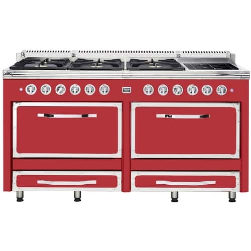 Viking - Tuscany 7.6 Cu. Ft. Freestanding Double Oven Dual Fuel True Convection Range - San Marzano Red