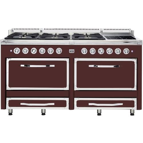 Viking - Tuscany 7.6 Cu. Ft. Freestanding Double Oven Dual Fuel True Convection Range - Kalamata Red