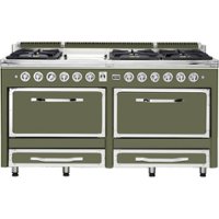 Viking - Tuscany 7.6 Cu. Ft. Freestanding Double Oven Dual Fuel True Convection Range - Cypress Green - Front_Zoom