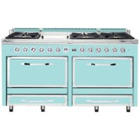 Viking - Tuscany 7.6 Cu. Ft. Freestanding Double Oven Dual Fuel True Convection Range - Bywater Blue - Front_Zoom