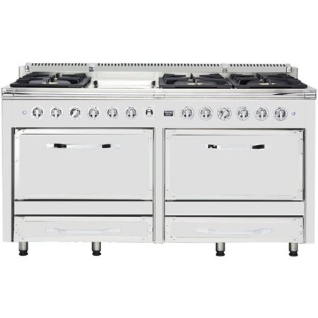 Viking - Tuscany 7.6 Cu. Ft. Freestanding Dual Fuel Convection Range - Frost White