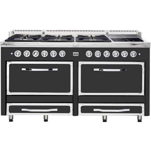 Viking - Tuscany 7.6 Cu. Ft. Freestanding Double Oven Dual Fuel True Convection Range - Cast Black