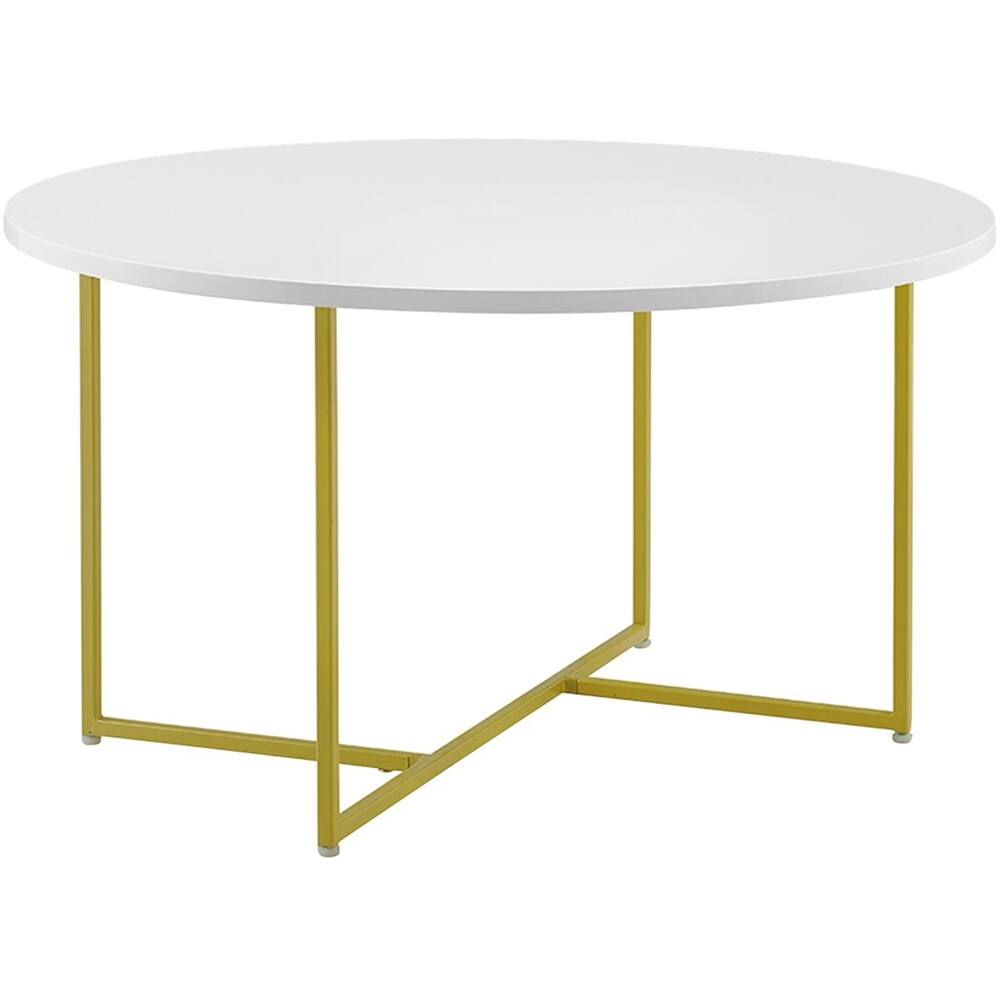 Left View: Serta - Stevenson Round Modern Contemporary MDF Coffee Table - White