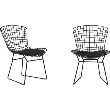 Front. Elle Decor - Holly Metal & Iron Chairs (Set of 2) - Black.
