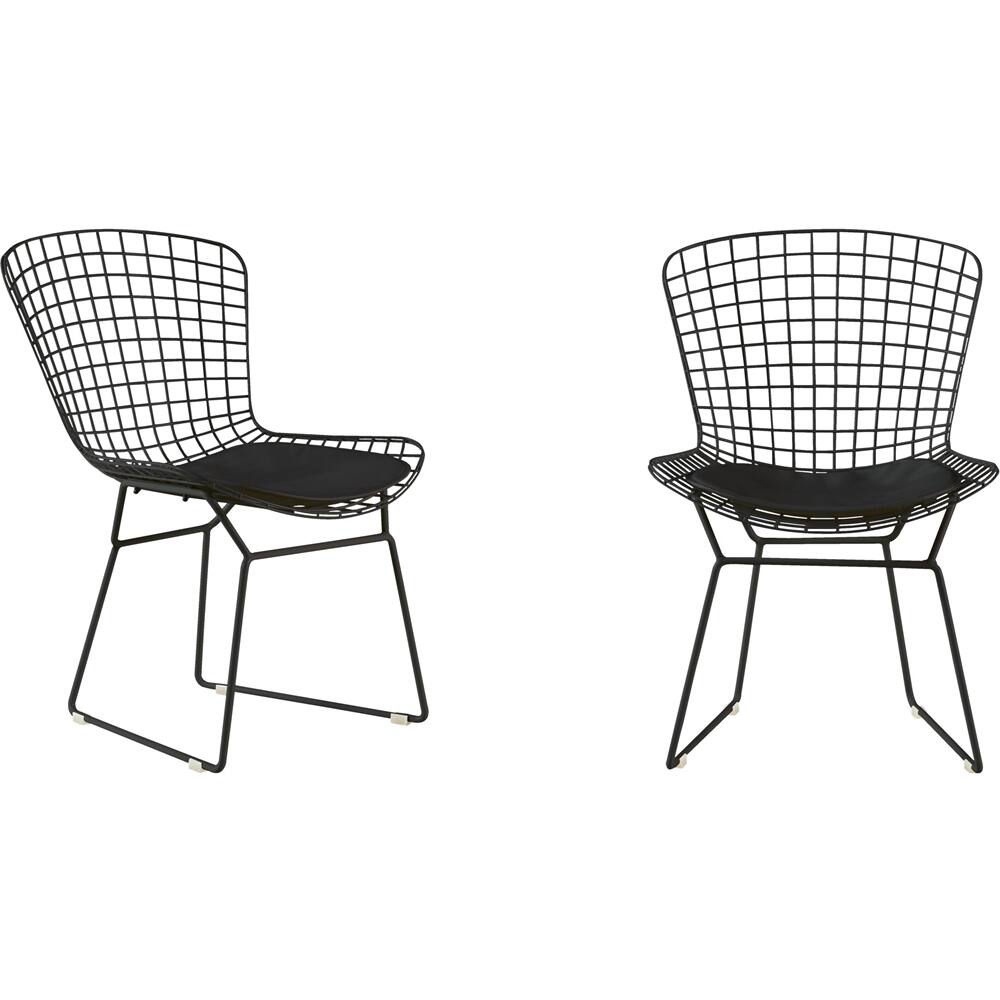 Front. Elle Decor - Holly Metal & Iron Chairs (Set of 2) - Black.