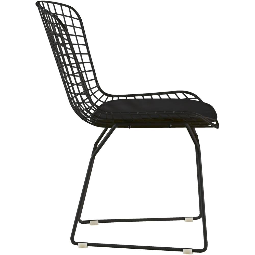 Alt View 14. Elle Decor - Holly Metal & Iron Chairs (Set of 2) - Black.