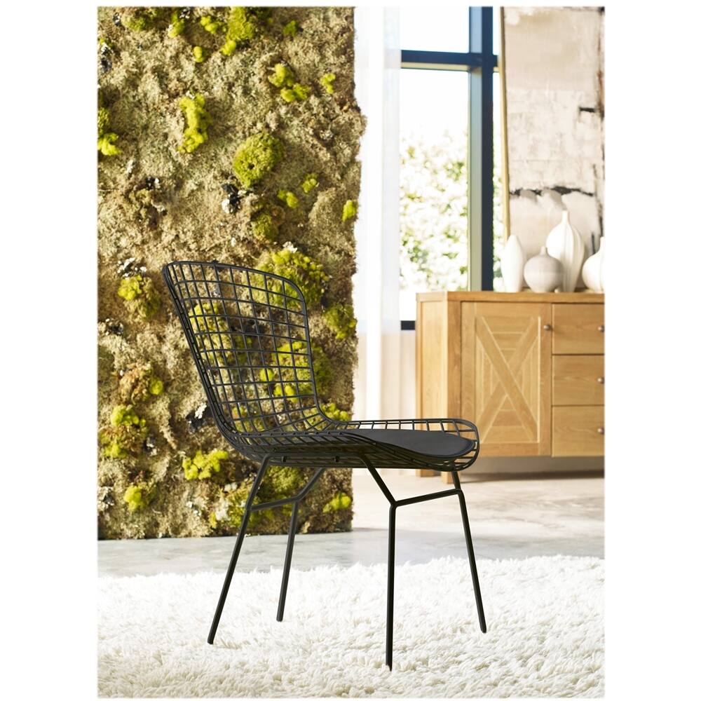 Left View: Elle Decor - Holly Metal & Iron Chairs (Set of 2) - Black