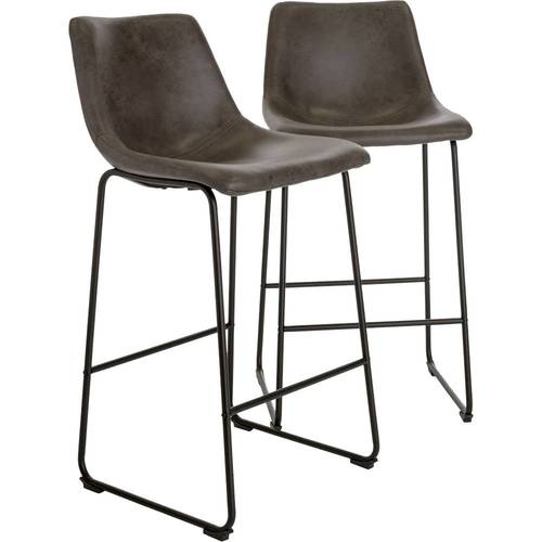 Finch - Jackson Microfiber Cafe Bar Stools (Set of 2) - Brown