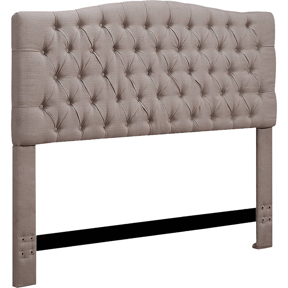 Angle View: Elle Decor - Celeste Contemporary Tufted Fabric 78" King Upholstered Headboard - Gray