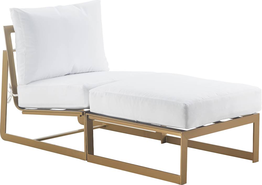 Angle View: Elle Decor - Mirabelle Outdoor Armless Lounge Chair - Gold