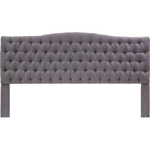 Elle Decor - Celeste Contemporary Tufted Fabric 78" King Upholstered Headboard - Gray