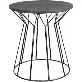 Elle Decor - Fleur Modern MDF/Veneer Side Table - Black