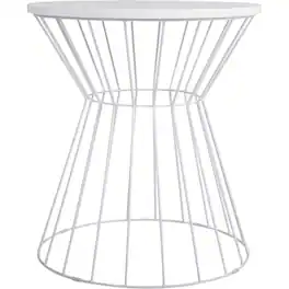 Elle Decor - Lulu Round Modern Contemporary MDF Side Table - French White