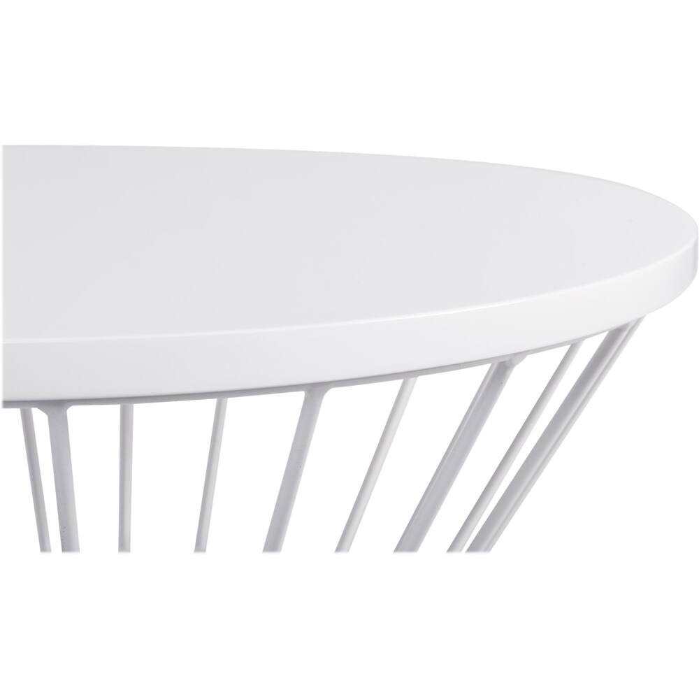 Alt View 12. Elle Decor - Lulu Round Modern Contemporary MDF Side Table - French White.