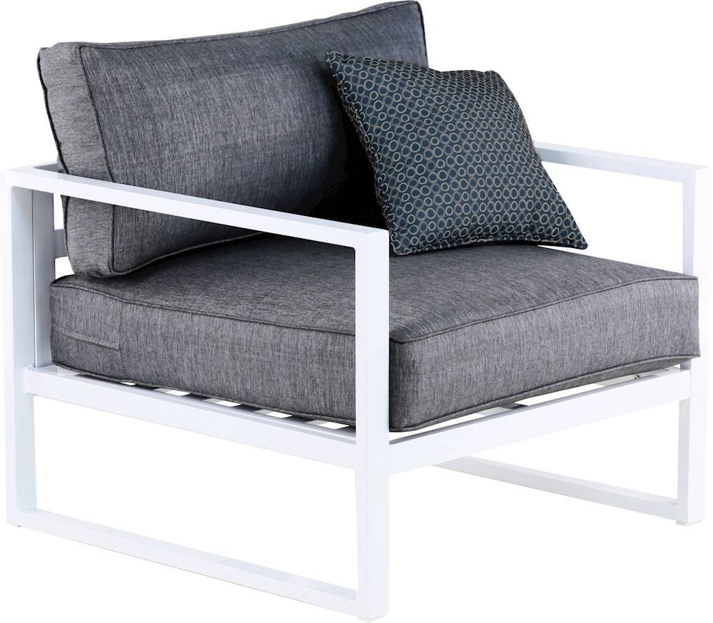 Angle View: Elle Decor - Paloma Outdoor Arm Chair - White