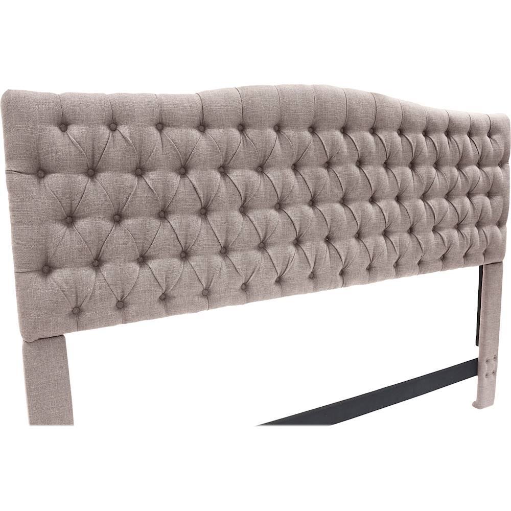 Alt View 11. Elle Decor - Celeste Contemporary Tufted Fabric 78" King Upholstered Headboard - Brown.