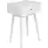 Front. Elle Decor - Rory Mid-Century Modern MDF/Solid Rubberwood 1-Drawer Side Table - White.
