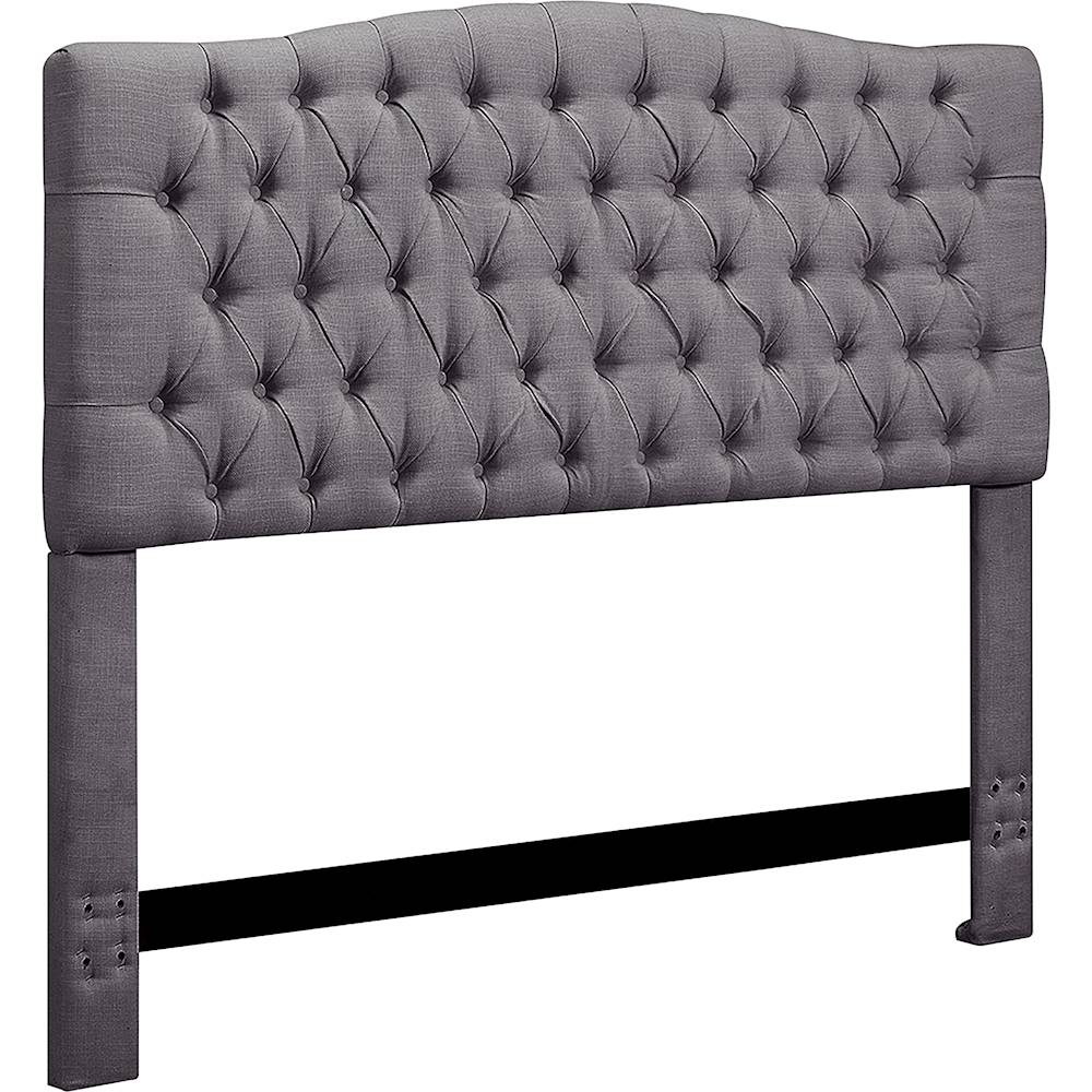 Angle View: Elle Decor - Celeste Contemporary Tufted Fabric 62" Queen Upholstered Headboard - Gray