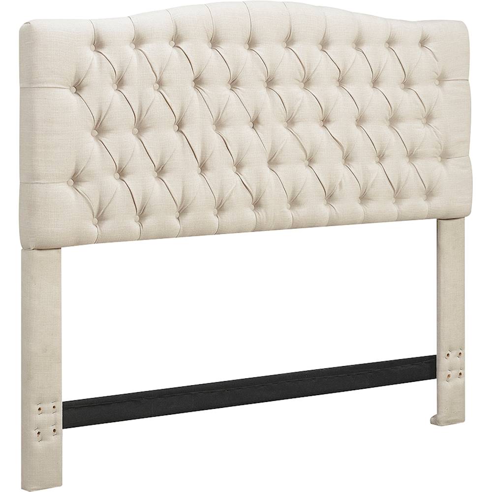 Angle View: Noble House - Burdett Fabric 62.2" Full/Queen Upholstered Headboard - Ivory