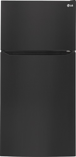  LG - 23.7 Cu. Ft. Top-Freezer Refrigerator - Smooth Black