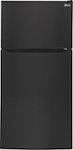 Front Standard. LG - 23.7 Cu. Ft. Top-Freezer Refrigerator - Smooth Black.