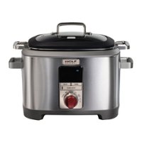 Wolf Gourmet - 7qt Multi Cooker - Stainless Steel/Red Knob - Front_Zoom