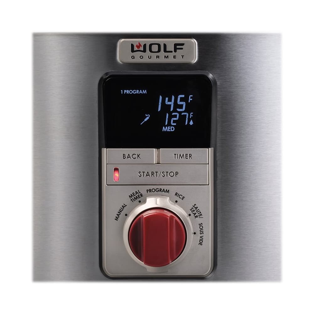 Alt View 13. Wolf Gourmet - 7qt Multi Cooker - Stainless Steel/Red Knob.