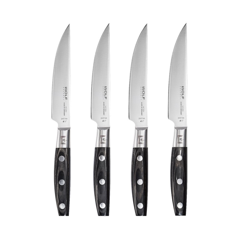 Angle View: Wolf Gourmet - 4-Piece Knife Set - Stainless Steel