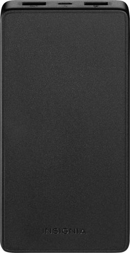 Insignia™ - 18 W 10,000 mAh Portable Charger for Most USB Devices - Black