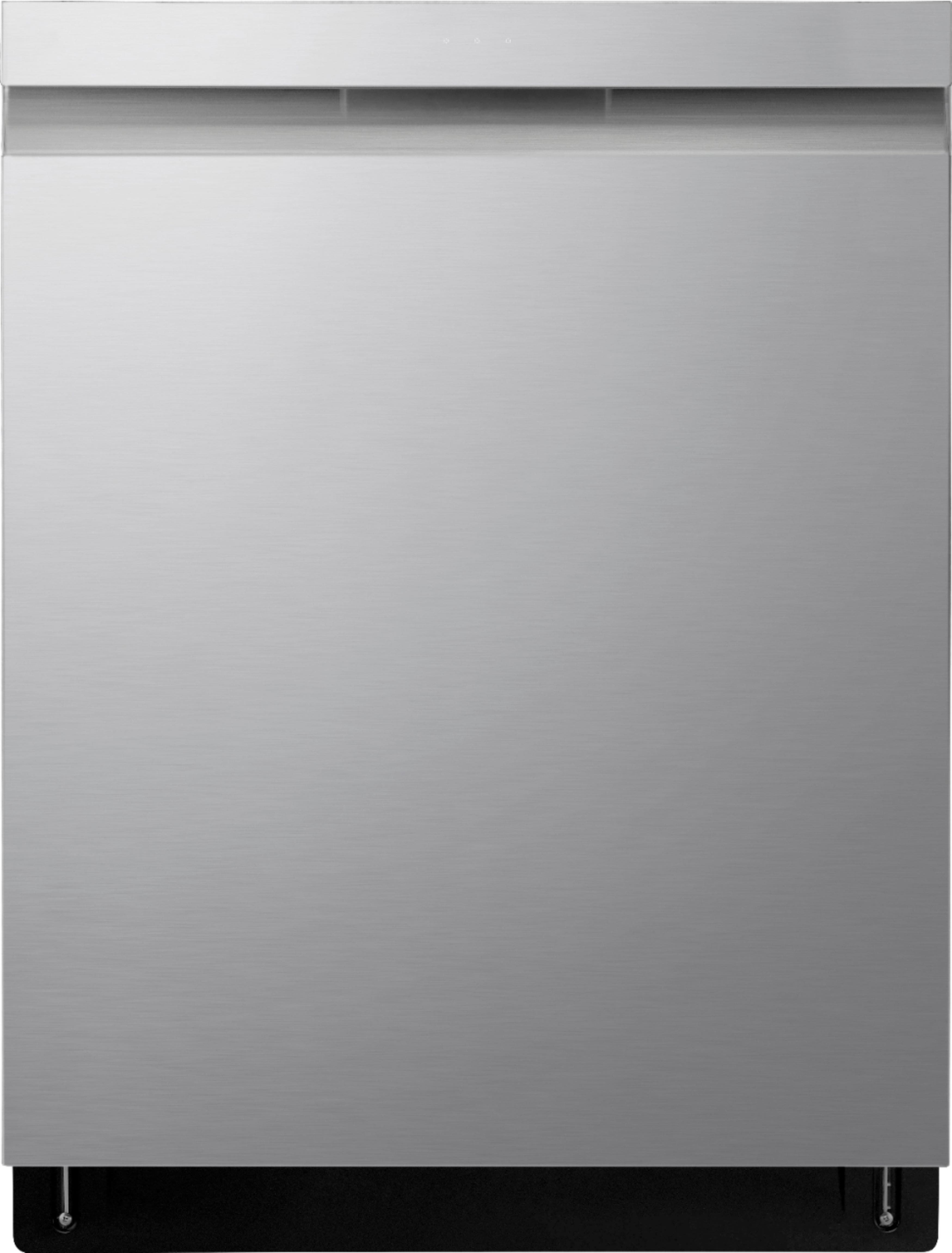 Front. LG - 24" Top Control Smart Built-In Stainless Steel Tub Dishwasher with 3rd Rack, QuadWash and 44db - Stainless Steel.